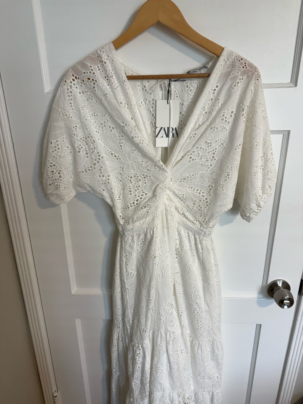 Zara White Eyelet Maxi Dress